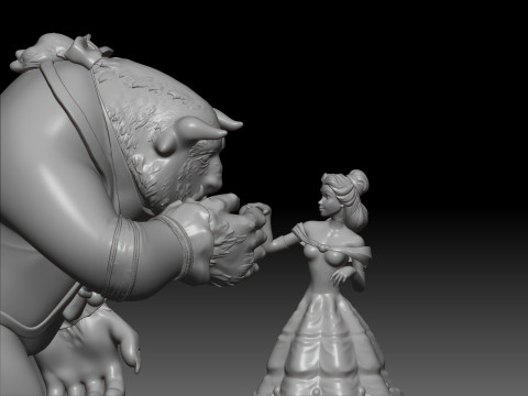 Beauty and the Beast 3D print model Model Cetak 3D