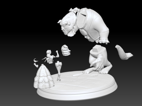 Beauty and the Beast 3D print model Model Cetak 3D