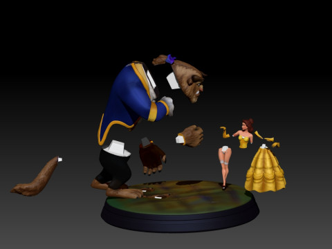 Beauty and the Beast 3D print model Model Cetak 3D