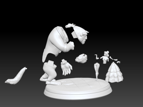 Beauty and the Beast 3D print model Model Cetak 3D