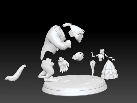 Beauty and the Beast 3D print model 3D Print Model