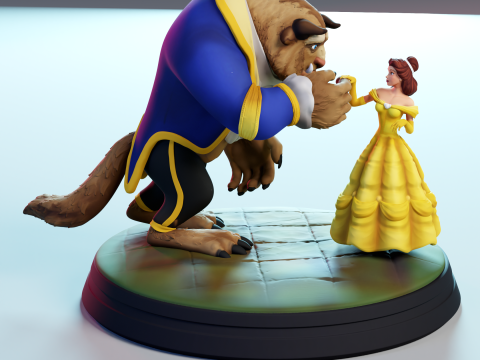 Beauty and the Beast 3D print model Model Cetak 3D