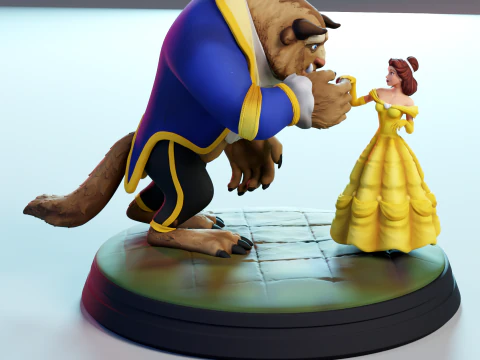 Beauty and the Beast 3D print model 3D Print Model