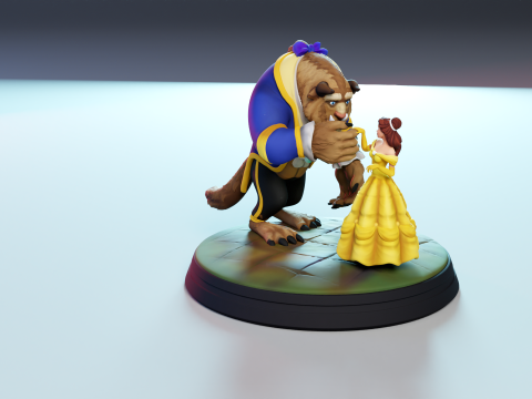 Beauty and the Beast 3D print model Model Cetak 3D