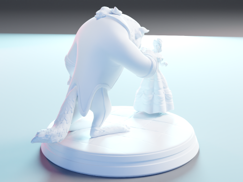 Beauty and the Beast 3D print model Model Cetak 3D