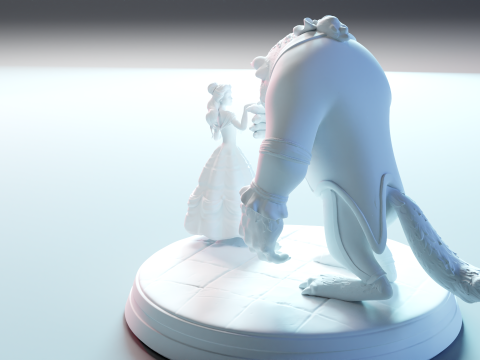 Beauty and the Beast 3D print model Model Cetak 3D