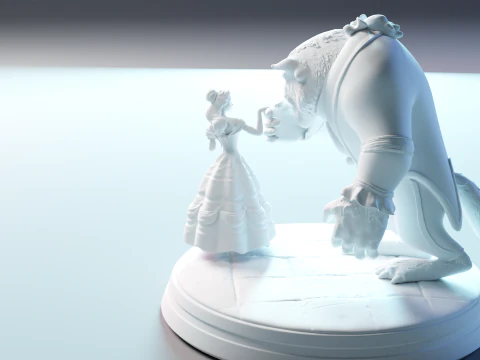Beauty and the Beast 3D print model 3D Print Model