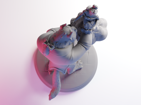 The Beauty and The Beast stl -Fantasy Tale STL Sculpture 3D print model 3D 打印模型