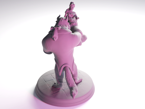 The Beauty and The Beast stl -Fantasy Tale STL Sculpture 3D print model 3D 打印模型