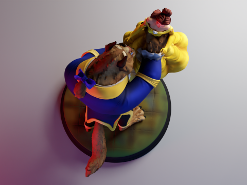 The Beauty and The Beast stl -Fantasy Tale STL Sculpture 3D print model 3D 打印模型