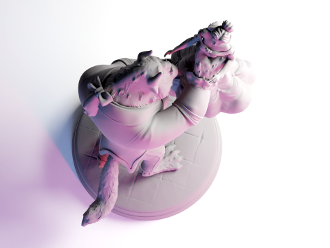 The Beauty and The Beast stl -Fantasy Tale STL Sculpture 3D print model 3D 打印模型
