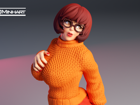 Velma Scooby Doo Fanart Collectible Figure 3D print model Modelo de impresión 3D