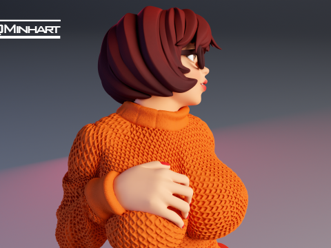 Velma Scooby Doo Fanart Collectible Figure 3D print model 3Dプリントモデル