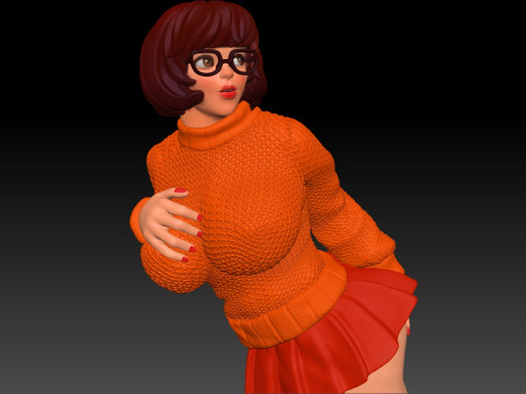 Velma Scooby Doo Fanart Collectible Figure 3D print model 3Dプリントモデル