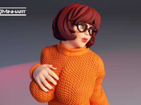 Velma Scooby Doo Fanart Collectible Figure 3D print model 3Dプリントモデル