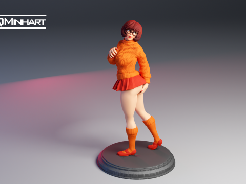 Velma Scooby Doo Fanart Collectible Figure 3D print model 3Dプリントモデル