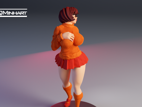 Velma Scooby Doo Fanart Collectible Figure 3D print model 3Dプリントモデル