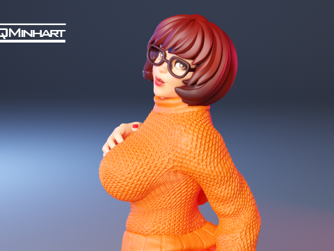 Velma Scooby Doo Fanart Collectible Figure 3D print model 3Dプリントモデル