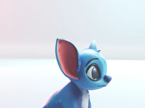 Niedliche sitzende Stich-Cartoon-Figur 3D Druckmodell