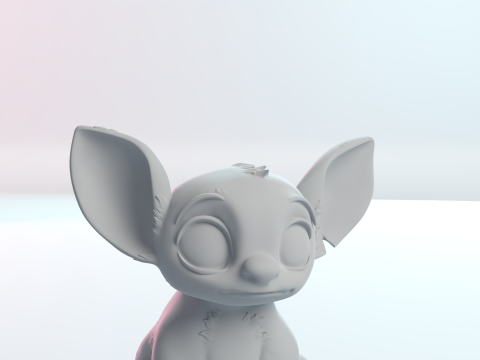 Cute Sitting Stitch Cartoon Character 3Dプリントモデル