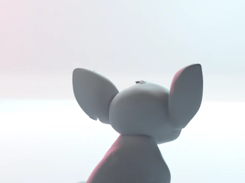 Cute Sitting Stitch Cartoon Character 3D Print Model