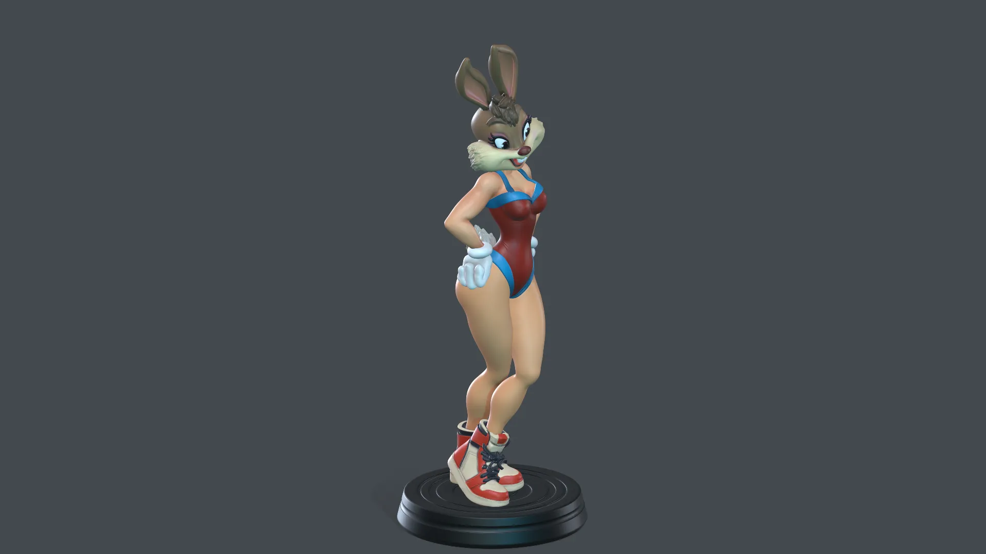 Elegant Bunny Basketball Girl Stylized Figure STL 3D Print Model .c4d .max .obj .3ds .fbx .stl .blend 