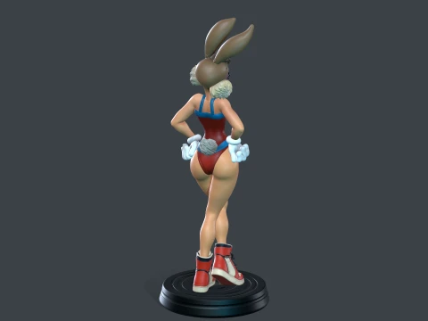 Elegant Bunny Basketball Girl Stylized Figure STL 3D Print Model