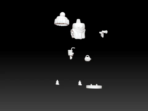 Cute Halloween Ghost with Pumpkin Hat and Trick-or-Treat Basket Chibi 3D Print STL 3D Print Model