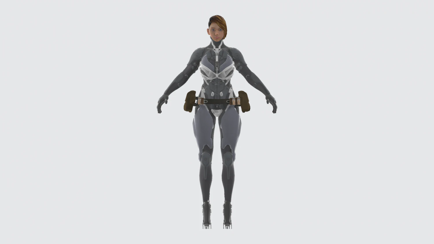 futuristic woman half robot 3D Model .c4d .max .obj .3ds .fbx .stl .blend 