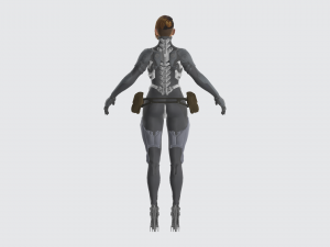 futuristic woman half robot Modelo 3D