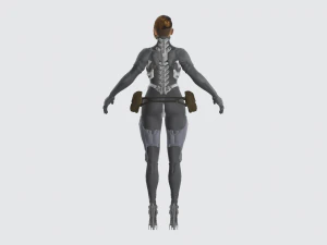 futuristic woman half robot 3D Model
