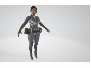 futuristic woman half robot Modelo 3D