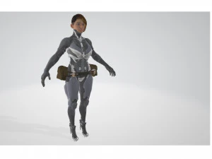 futuristic woman half robot 3D Model