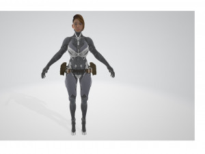futuristic woman half robot Modelo 3D