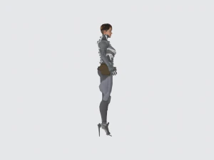 futuristic woman half robot 3D Model