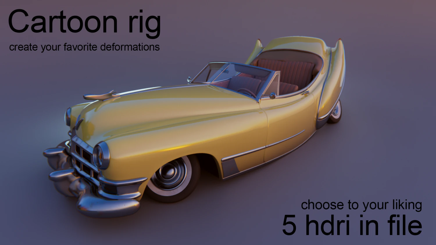cartoon car cadillac62 3D Model .c4d .max .obj .3ds .fbx .stl .blend 