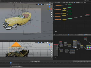 cartoon car cadillac62 3D Model