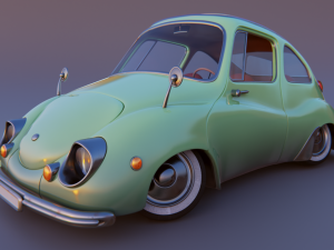 carton car subaru 360 1958 3D 모델
