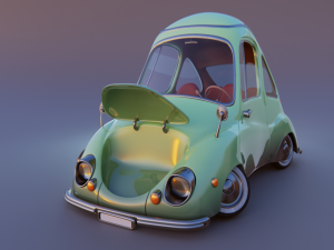 carton car subaru 360 1958 3D Model