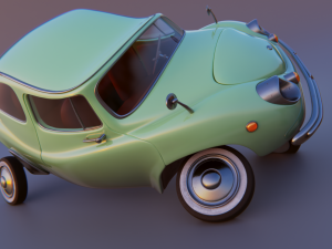 carton car subaru 360 1958 3D Model