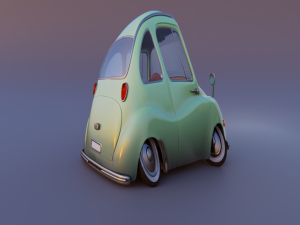 carton car subaru 360 1958 3D Model