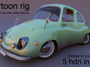carton car subaru 360 1958 3D Model