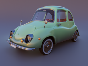 carton car subaru 360 1958 3D Model