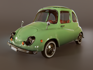 carton car subaru 360 1958 3D Model