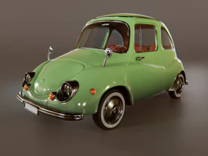 carton car subaru 360 1958 3D Model