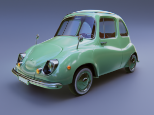 carton car subaru 360 1958 3D Model