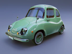 carton car subaru 360 1958 3D Model