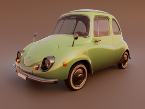 carton car subaru 360 1958 3D Model