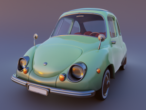 carton car subaru 360 1958 3D Model