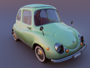 carton car subaru 360 1958 3D Model